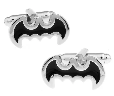 

Men Gift Batmen Cufflinks Wholesale&retail Black Color Copper Material Novelty Superheroes Design