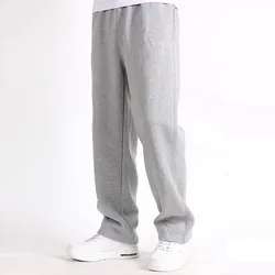 Primavera calças masculinas plus size sólida baggy solto calças elásticas algodão moletom calças casuais outono calças retas