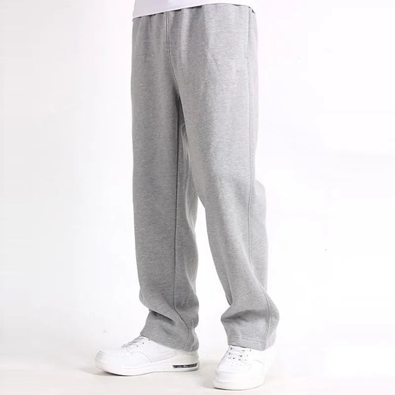 Spring Men Plus Size Pants Solid Baggy Loose Elastic Pants Cotton Sweatpants Casual Pants Autumn Straight Trousers