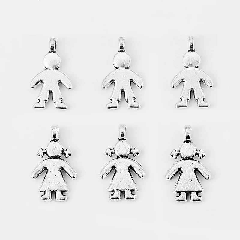 8pcs Fashion Charms Cute Boy And Girl Charms Pendant For Keychain Bracelet Necklace Jewelry Making Accessories