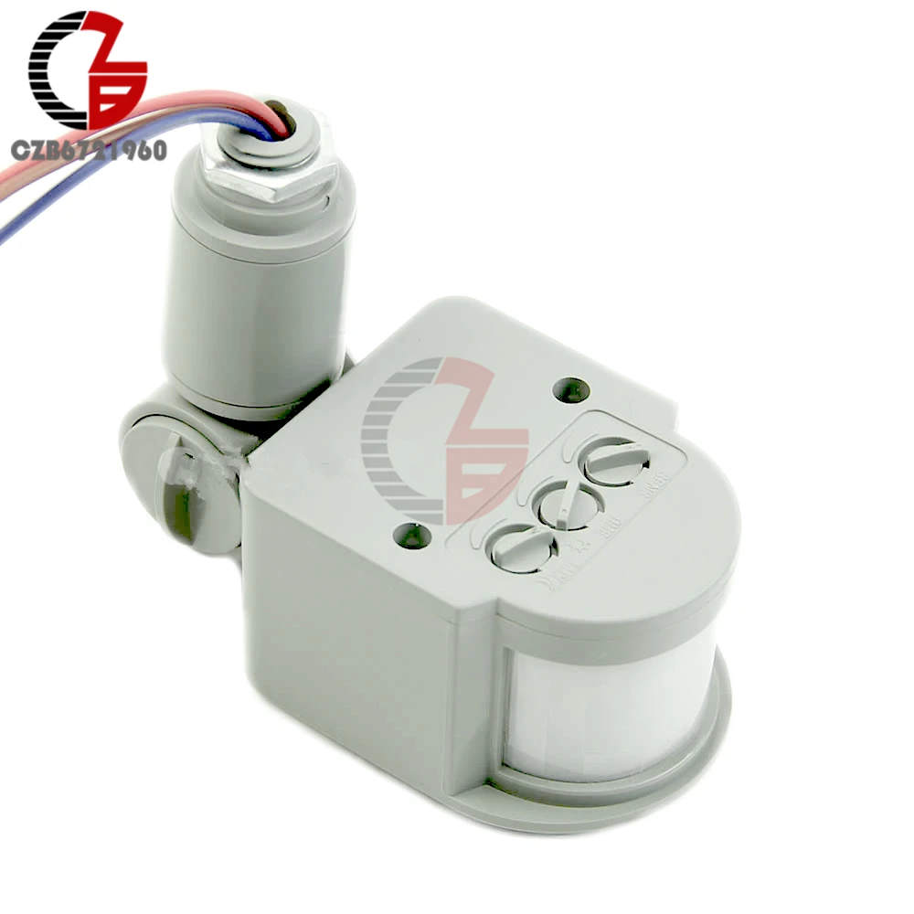 LED Motion Sensor Switch 220V 12V 180 Degree Rotating Automatic Infrared PIR Movement Detector Wall Outdoor Light Timer Switch