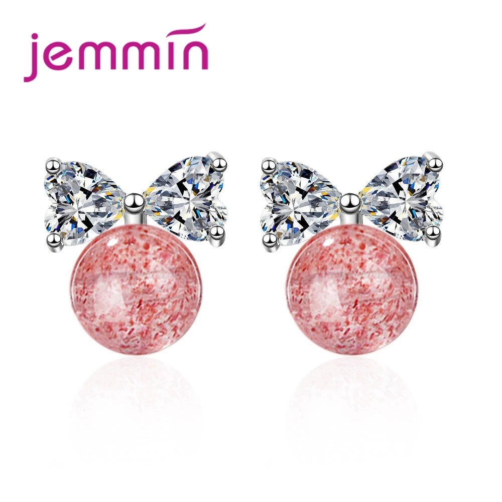 Trendy Pink Ball Earrings for Women Vintage Stud Earring Wedding Party Jewelry brinco   feminino Christmas Party Gift