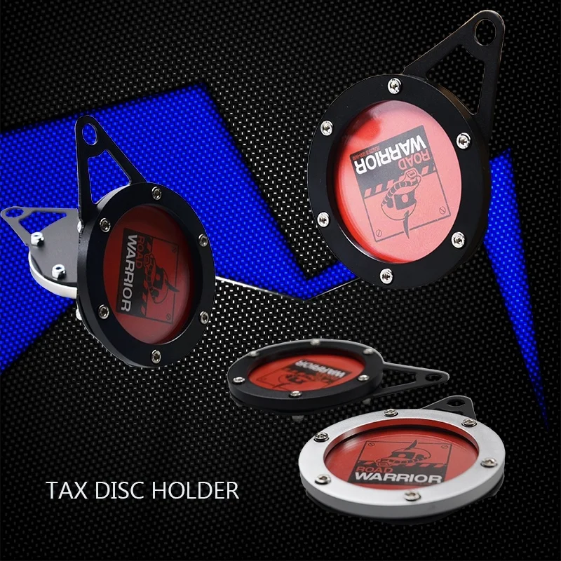 Motorcycle Tax Disc Motorbike Universal Round Tax Disc Cylindrical Holder Frame with Screwdriver Waterproof Fine