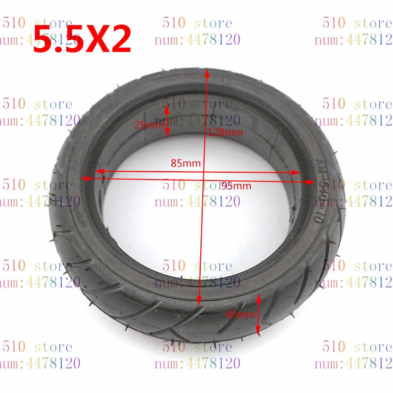 free shipping 5.5x2 Solid Tire external diameter 128mm fits for Hoverboard Self Balancing Electric Scooter Spare Parts