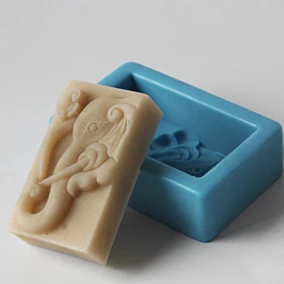 

Silicone Mould Elephant embossment pattern soap mold DIY Craft Handmade Silicone Soap Mould soap making moulds