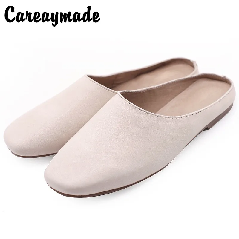 Careaymade-Korean style shoes,vintage Genuine leather fashion soft sole the retro art mori girl pure handmade single Sandals