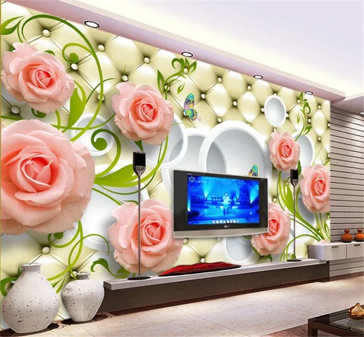 

Custom Any Size Photo Wallpaper 3D Wall Decor For Living Room Modern Simple And Stylish 3D Rose Painting Wall Mural WallPapers