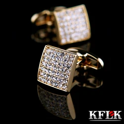 KFLK Jewelry french shirt cufflink for mens designer Brand Cuffs link Button High Quality Luxury Wedding male