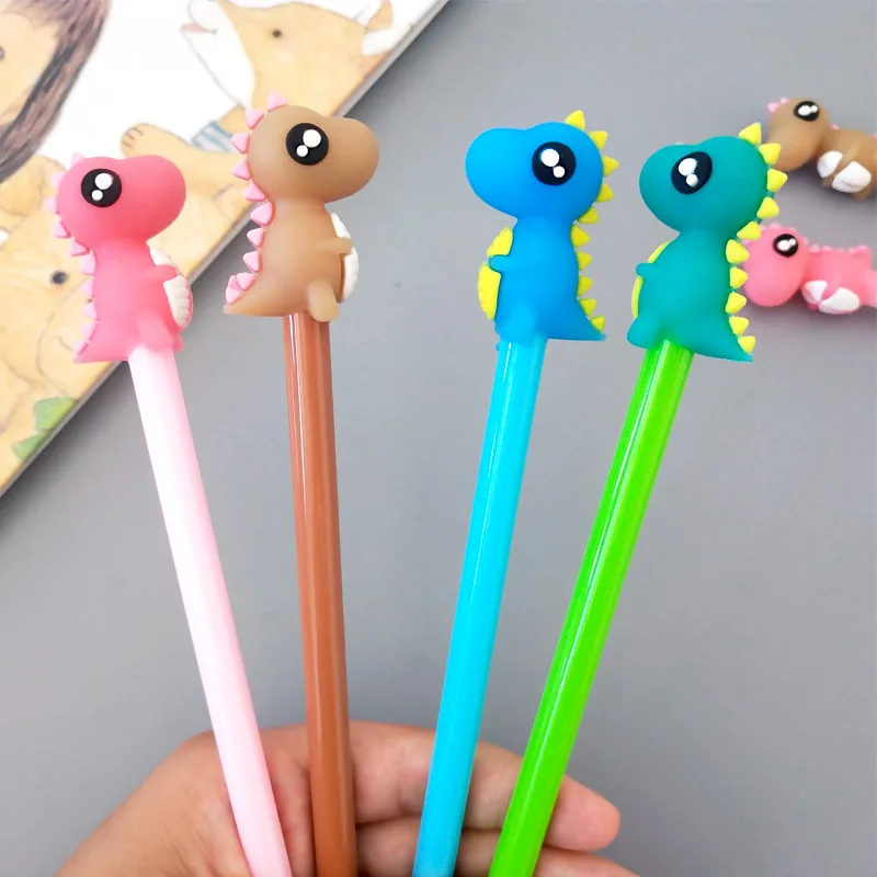 1 PCs Cartoon Animals Creative Cute Dinosaur Gel Pen Children Cartoon Black Student Sign Pen Korea Stationery Pen for School