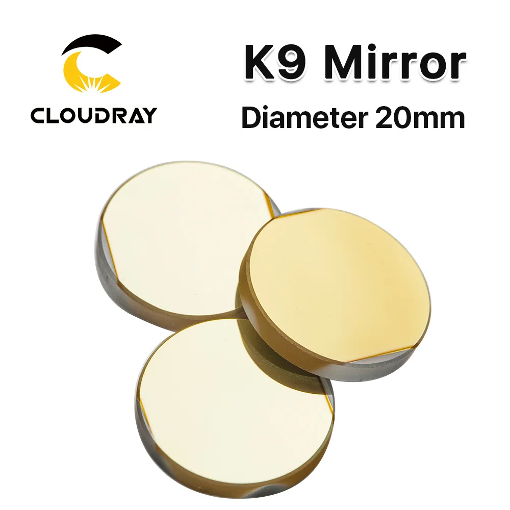 Cloudray 3pcs Diameter 20mm K9 CO2 laser reflection mirror glassmaterial with golden coating for laser engraver cutting Machine