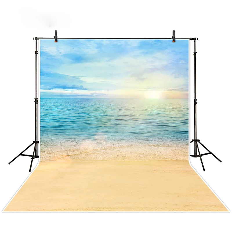 Photography Backdrops Summer Sky Sun Sea Ocean Beach Background Photo Studio Baby Shower Child Sailor Mermaid Photocall