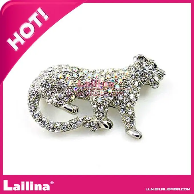 Fashion Alloy Jewelry lion Brooch Shiny Rhinestone Brooch Pin For Men