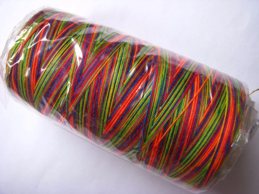 Rainbow 1 Spool 1500 Yards 7 Color 100% Spun Polyester Sewing Thread 20S/2