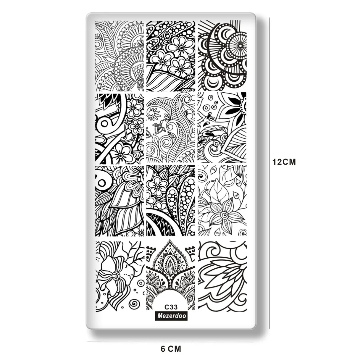 Nail Stamping Plates Plants Mandala Sun Flowers Series Geometry Line Leaf Design Nail Art Stamp Template Image Plate Stencil C33