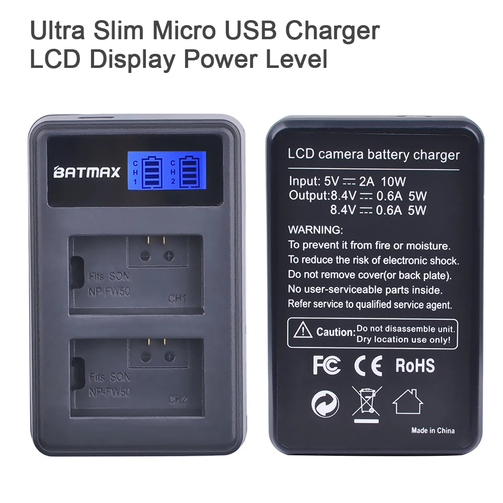 NP-FW50 NP FW50 NPFW50 LCD عرض USB المزدوج شاحن لسوني A3000 A5000 A5100 A6000 A33 A55 A7R ENX6 ENX3 ENX5 ENX75T 5R 5N