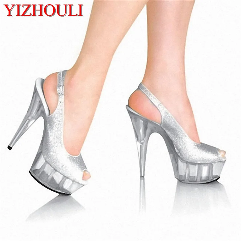 

banquet high heel lady shoes nightclub dancing shoes Crystal appeal 15 cm heel sandals