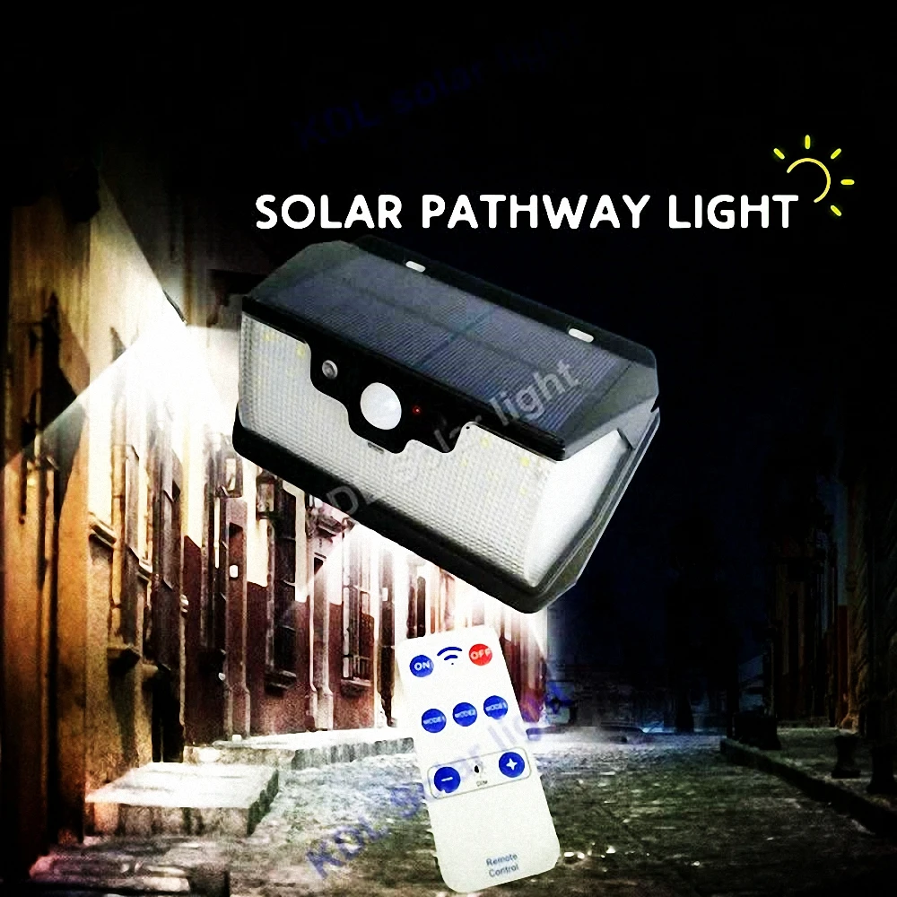 55 LED 900lm Solar Light remote control radar smart  3 side lighting Edison2011 LEDs  Po IP  camp  street wall lamp yard c