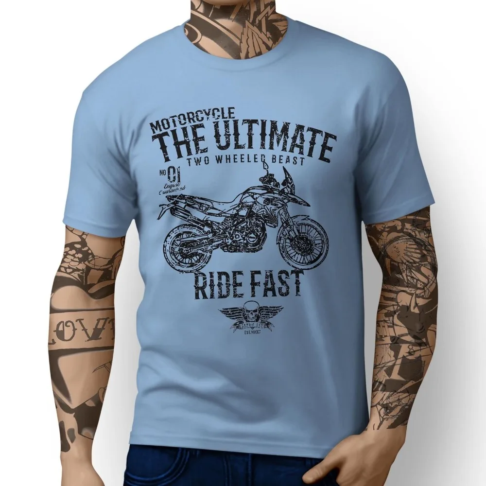 Germany Motorbike F800Gs Inspired Motorcycle Art Design 2019 Creative Novelty Summer Style Cotton Design Tshirt Online