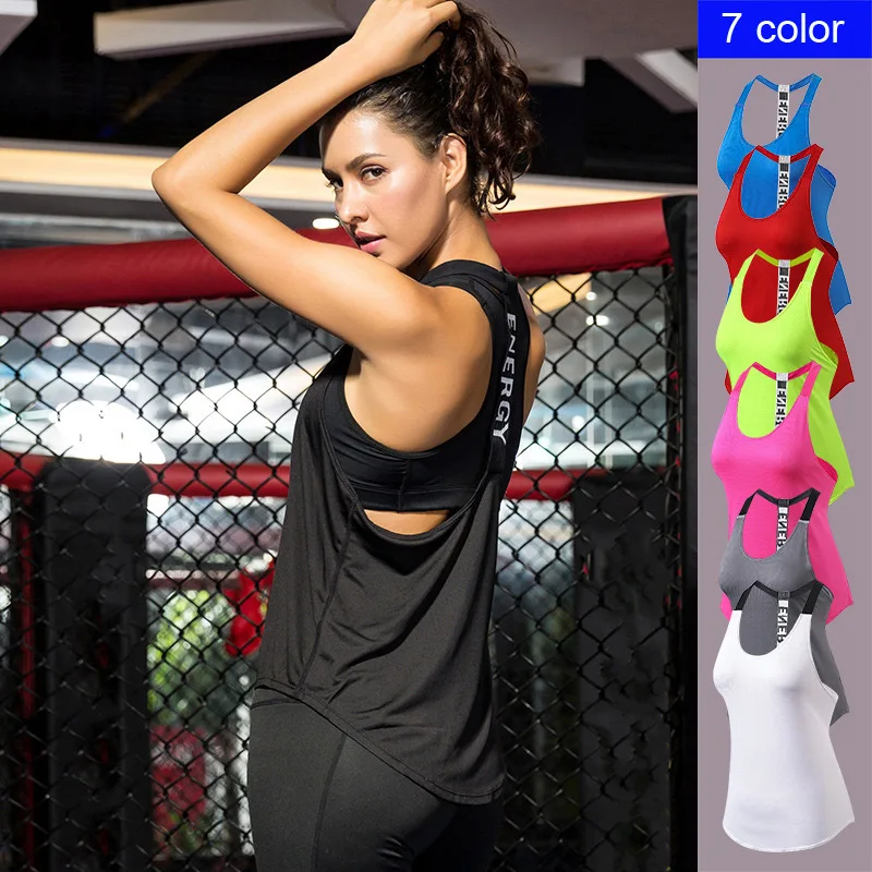 Women's Sports Vest Fitness Yoga Running T-shaped Back Hollow Sling Quick Dry Loose Vest