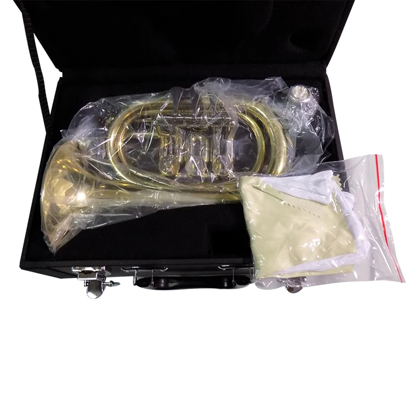 Bb Rotary Cornet musical instruments Yellow Brass cornet trumpet with Case and Mouthpiece