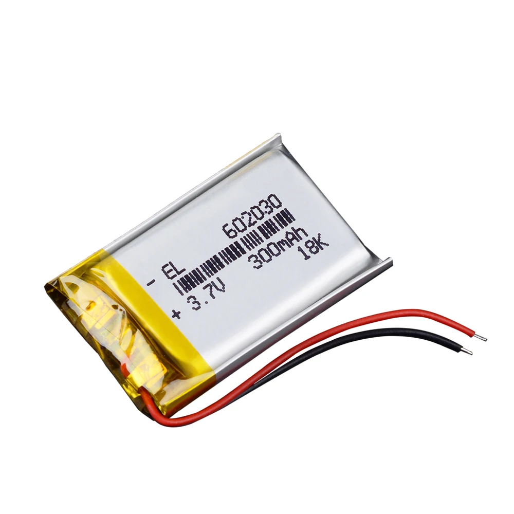 3.7V 300mah 602030 Rechargeable Lithium Li-ion Polymer Battery for mp3 toys smart watch speaker DVR