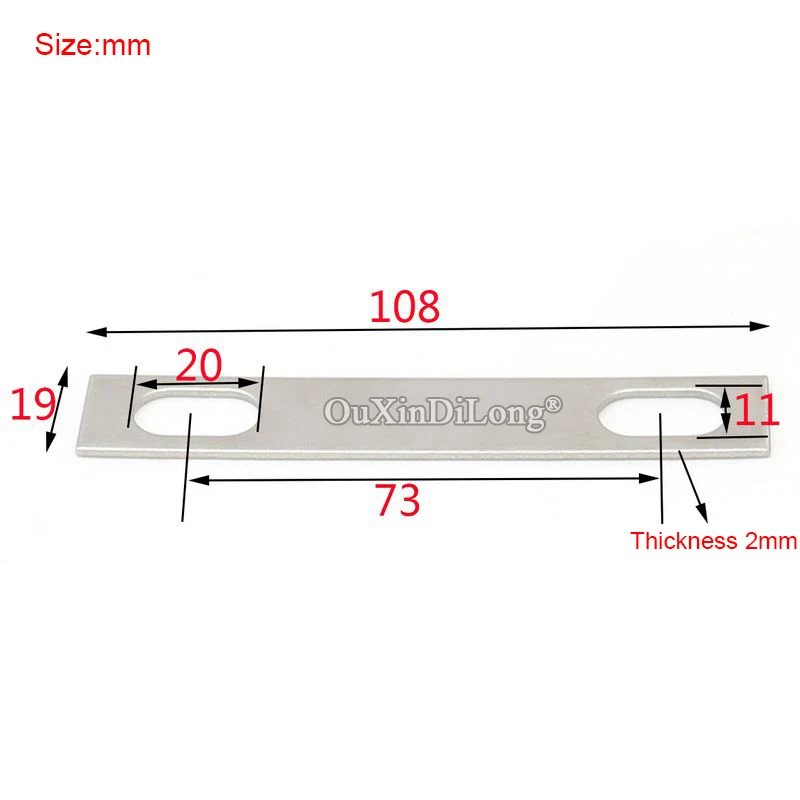 Accolades d'angle plates droites en acier inoxydable, assemblage de meubles, épissage de chevilles rapides, étagère de conseil, raccords de connexion, 19x108, 50 pièces