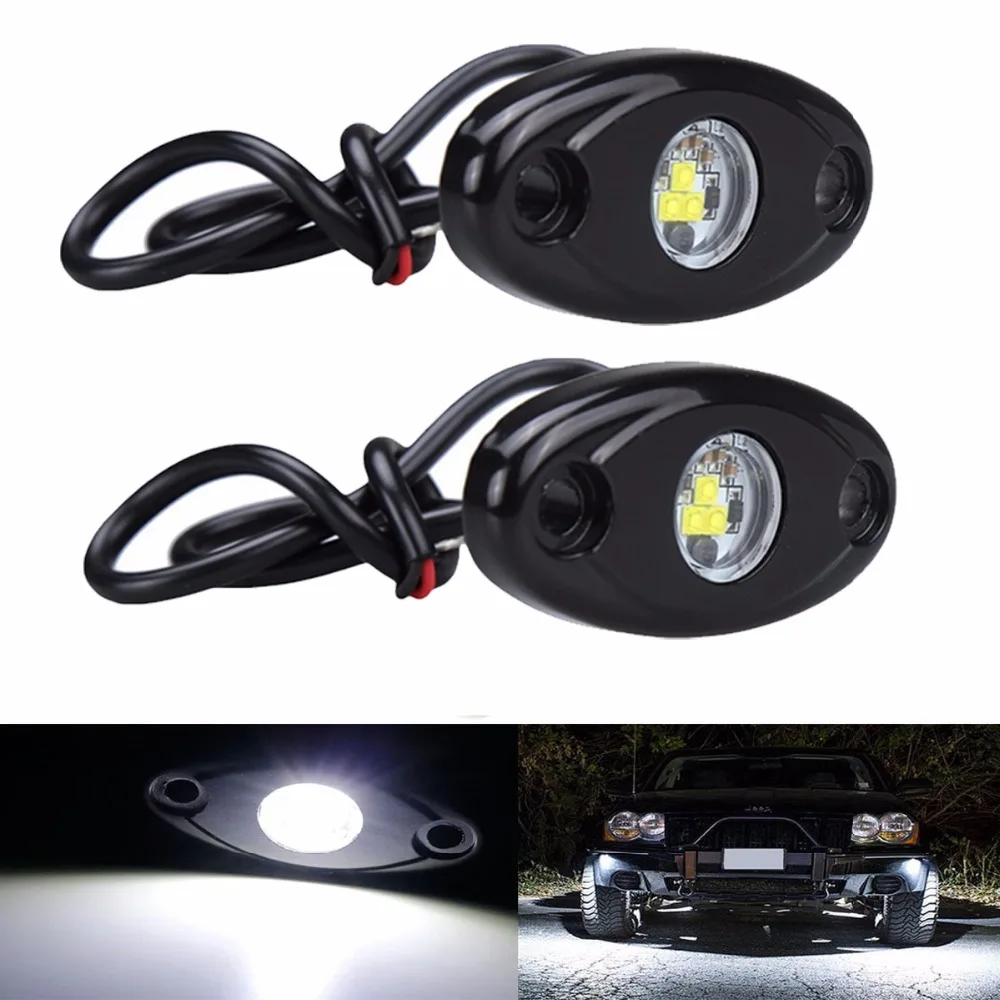 

2pcs LED Rock Light Lamp Replacement IP68 for 4x4 Under Wheel Body SUV ATV Boat Trail Rig Tail Boat White Red Green Blue Amber