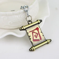 Popular Game Theme Dota 2 Keychain Classic Scroll Figure Metal Pendant Keyring Fashion Car Key Chains For Key Holder Trinkets