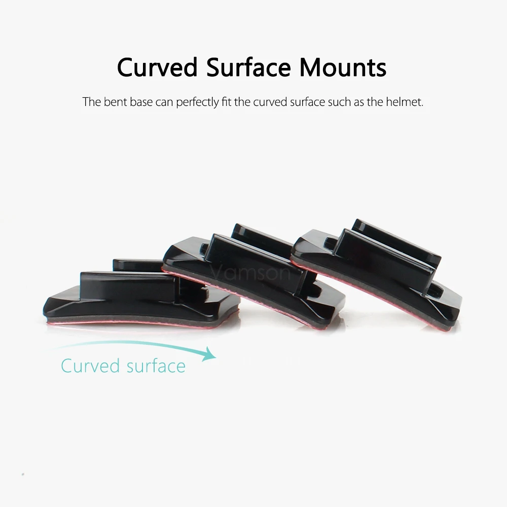 Vamson 20Pcs Curved Surface Base Mount with VHB Adhesive Stickers for Gopro Hero 5 4 3 2 for SJ4000 for Eken Accessories VP106F