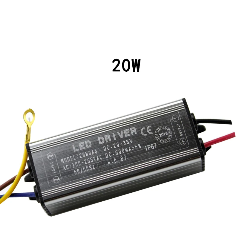 10-50W IP67 Waterproof LED Driver Input AC85-265V Constant Current 300mA Lighting Transformers for DIY LED Floodlight Spotlight