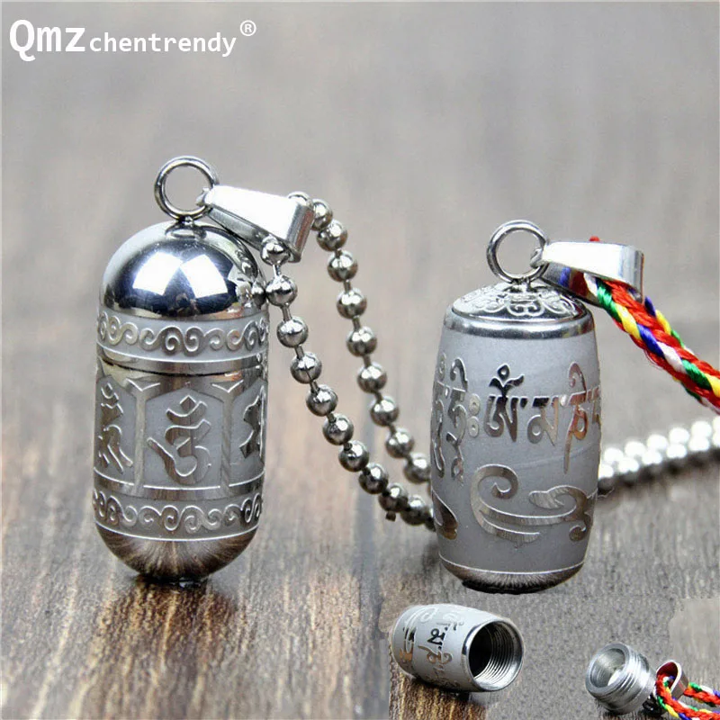 

Stainless Steel Om Mani Padme Hum S Pendant Necklace For Women Men Buddhism Party Vintage Mantra Bottle Ash Urn Necklace Jewelry