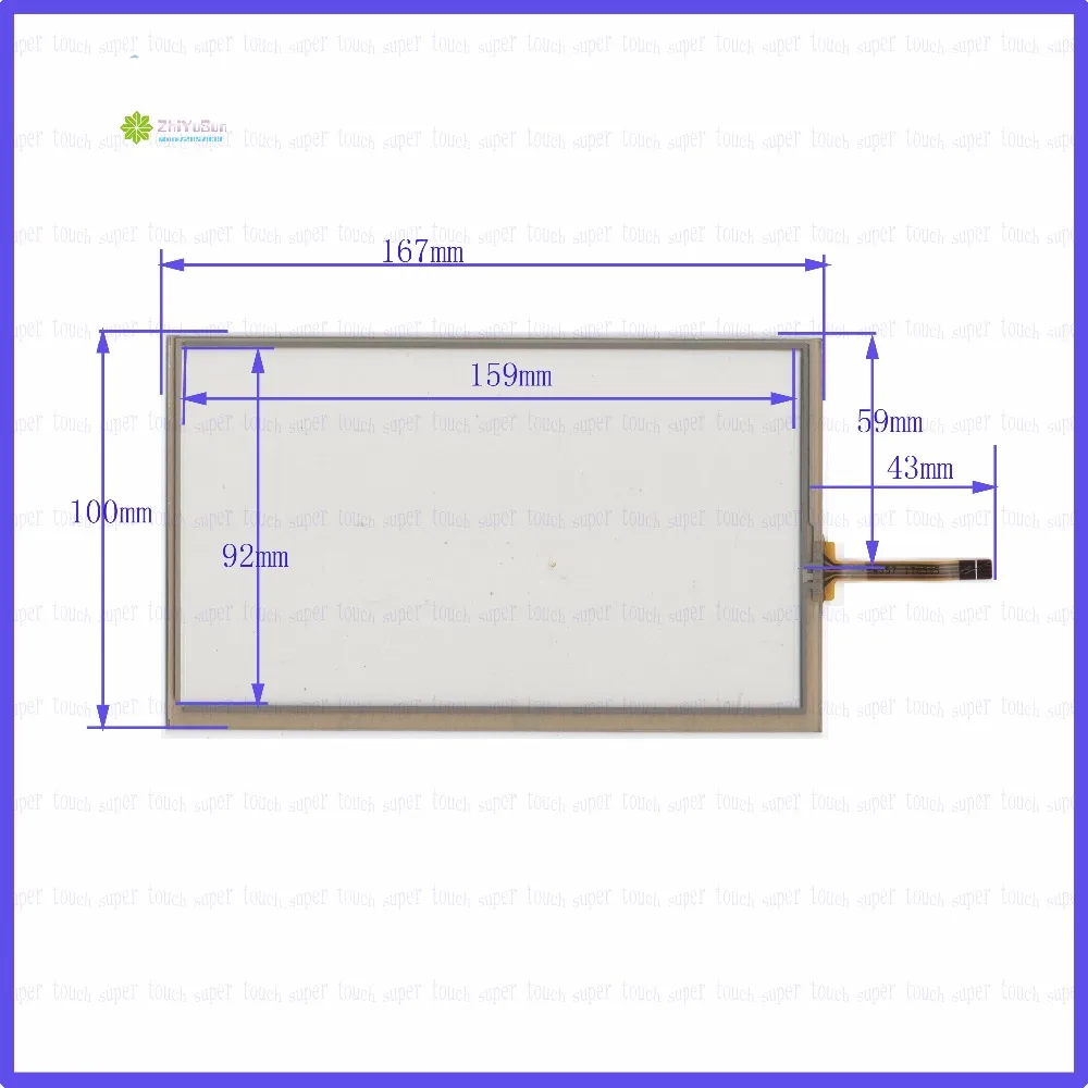 

KDT-4357 Touch Screen glass 167mm*100mm 7inch 4 lins touchsensor 167*100 touchglass digitizer GLASS