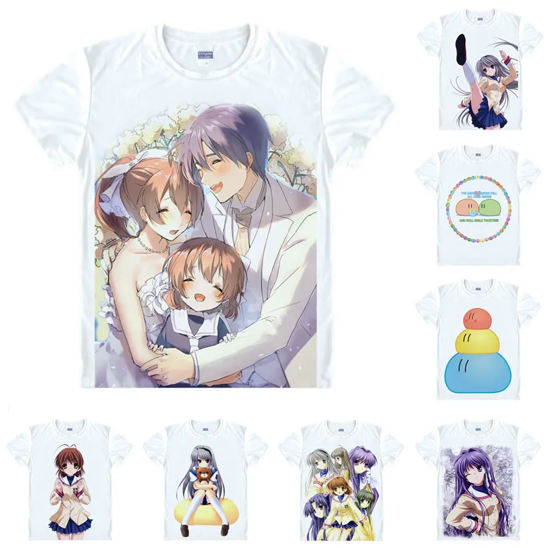 Coolprint Clannad After Story T Shirt Kuranado Nagisa Furukawa Men Casual TShirt Premium T-Shirt Printed Short Sleeve Shirts