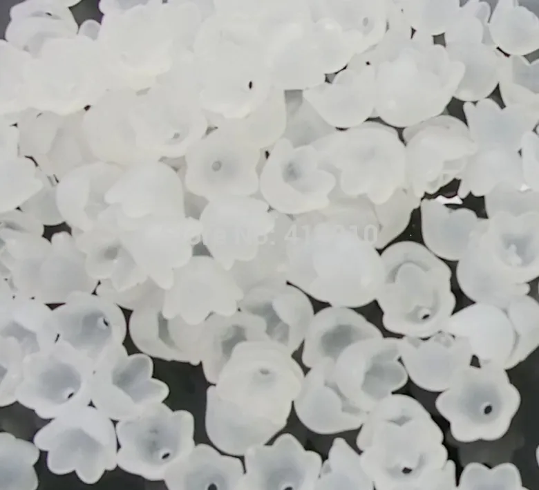 

Free shipping-300PCs White Flower Frosted Acrylic Beads End Caps Findings 10x9mm D0153