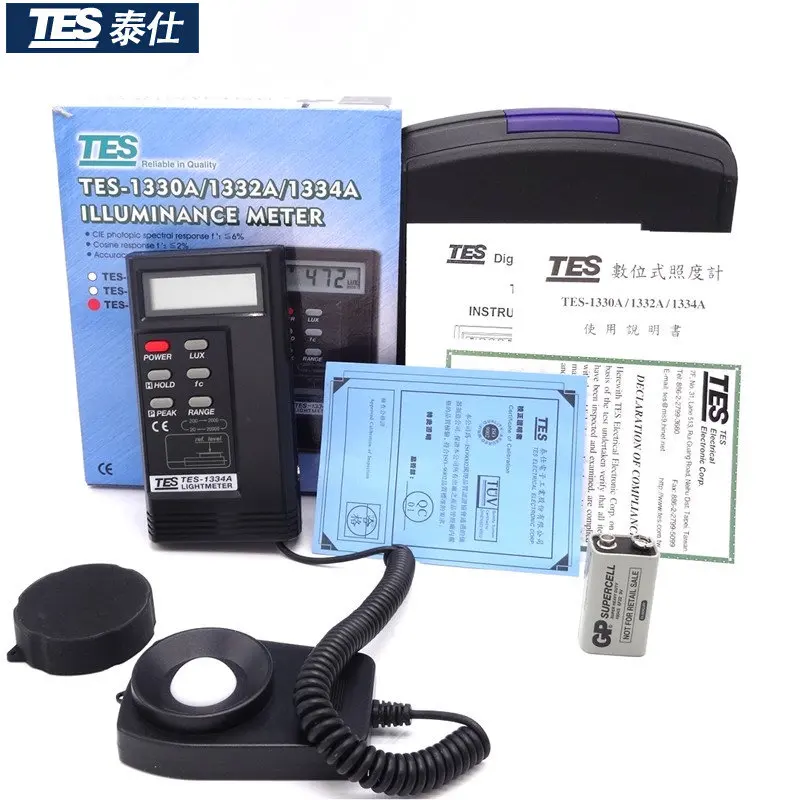 

TES-1334A Digital Light Meter Lux Tester Illuminance Meter