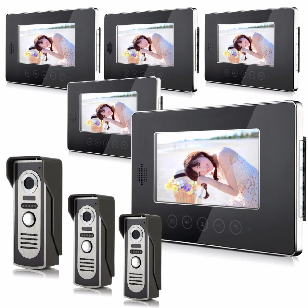 7 Inch 3v5 Touch Screen  Two Way Intercom Video Door Phone