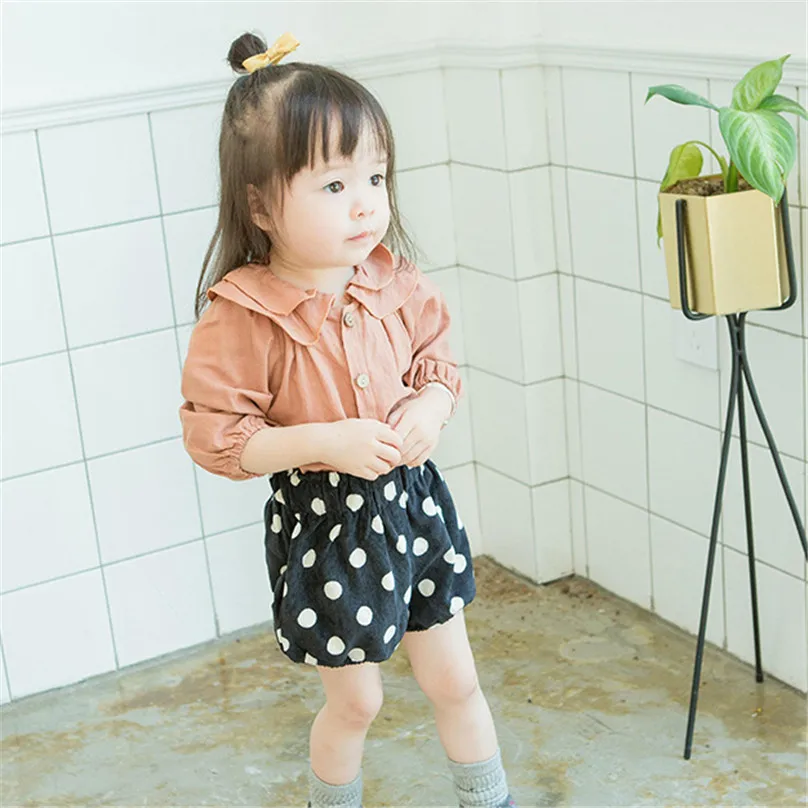 Baby Girls Shirts Sweet Double Layer Petal Collar Shirt Toddler Long Sleeve Blouse Cotton Tops Infant Baby Girl Clothes 0-3t