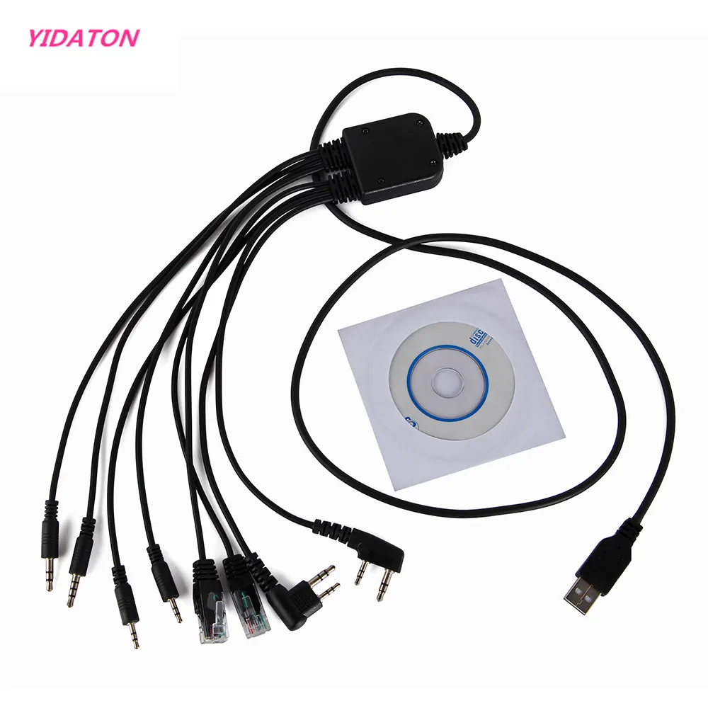 

YIDATON 8 in 1 USB Programming Cable For YAESU BAOFENG UV-5R for Kenwood for Motorola Radio For ICOM Retevis H777 Walkie Talkie