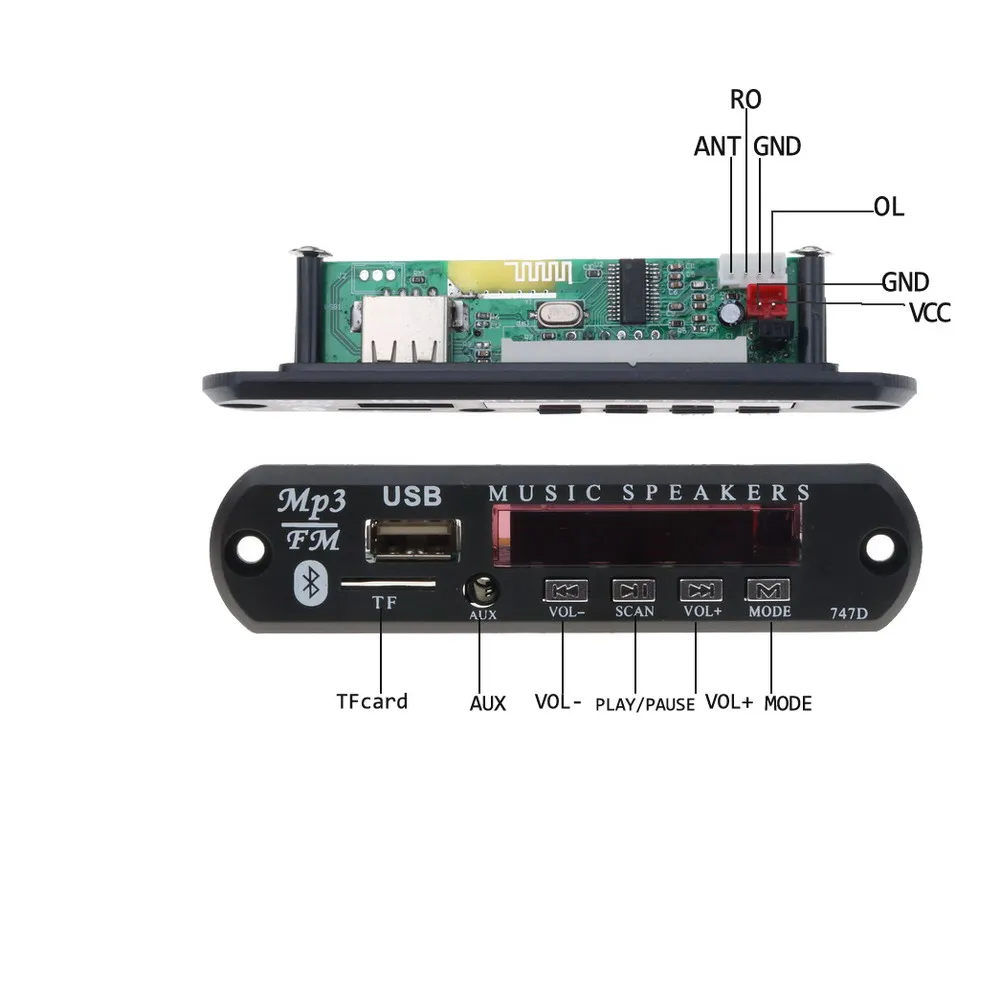 Bluetooth Car Kit 5V 12V Wireless FM Receiver Mp3 Player Decoder Board USB 3.5MM music Player DIY Car Speaker Modification