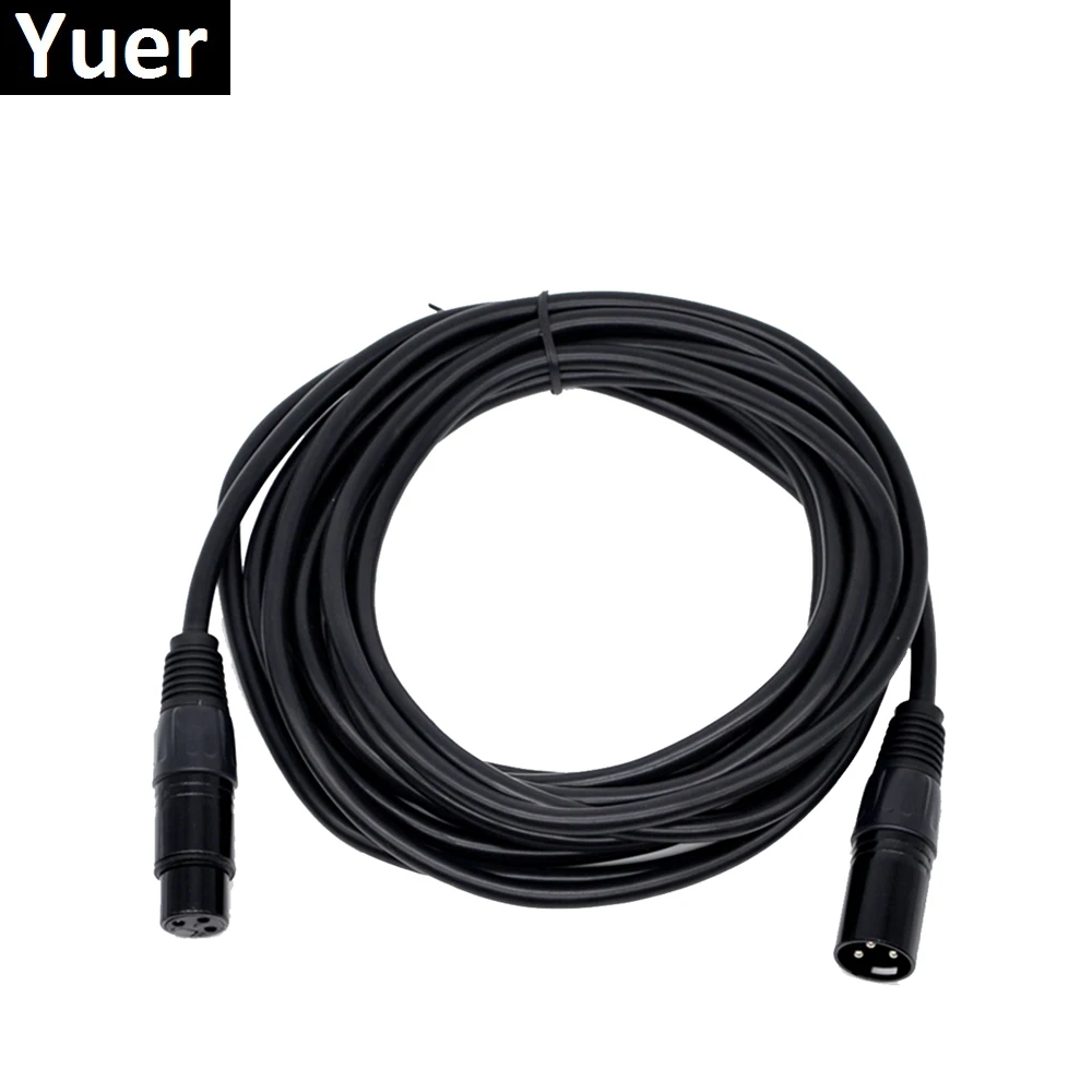 

1Pc 5 Meter Length Audio Cable 3 Pin XLR DMX IN And Out Signal Connector Male to Female For LED Light Stage Moving Head Fogger