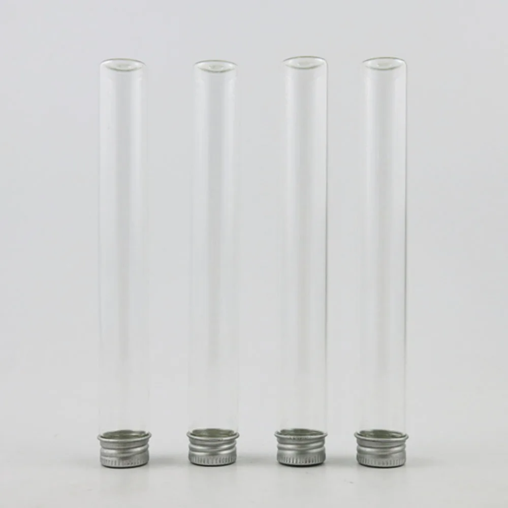 20 x 45ml Empty Clear Screw Neck Glass Bottle with Aluminum Lids 45 cc  Glass Tube Container with Aluminum  Cap glass vial