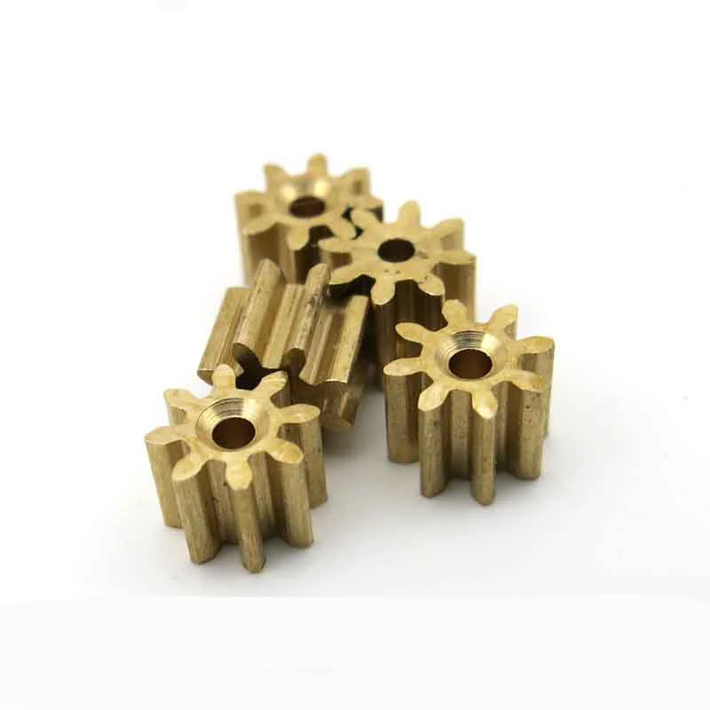 30pc 8T 0.4M 1mm hole copper gear dron rc car plane robot kids toys for boys diy baby accessories montessori  juguetes GC81A0.4M