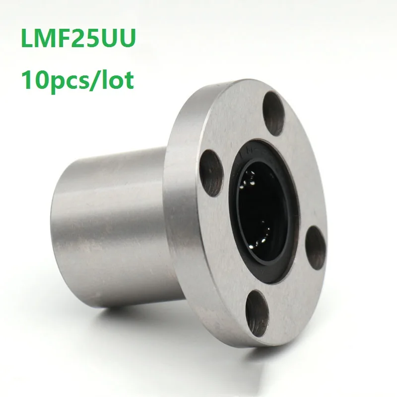 10pcs/lot LMF25UU LMF25 Flange Linear Bushing linear Bearing flange linear ball bearing for  linear shaft CNC 3D printer