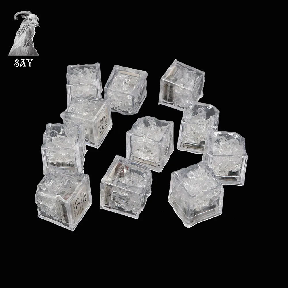 

SY DIY LED Ice Cubes Colorful Flash LED Light Ice Cubes Luminous LED Glowing Induction Wedding Festival Christmas Party Decor