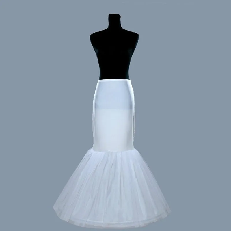 Mermaid Petticoat Slip 1 Hoop Bone Elastic Wedding Gown Crinoline Trumpet High Quality General Size White Dress Accessory