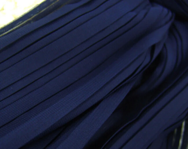 

2 meters 150cm 59" width dark blue crumple accordion pleated chiffon fabric wedding dress skirt clothes material MM128