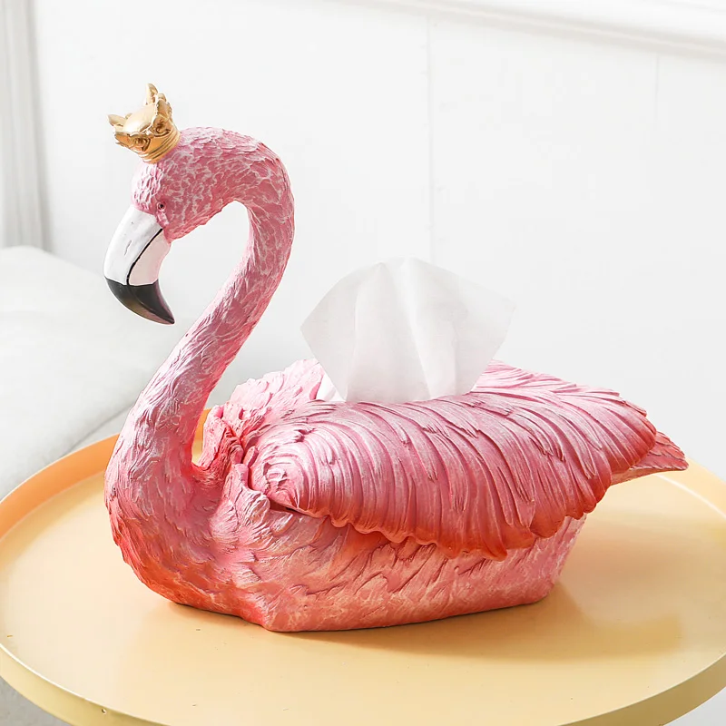 

Nordic modern flamingo tissue box cute living room coffee table creative tray simple restaurant tissue box