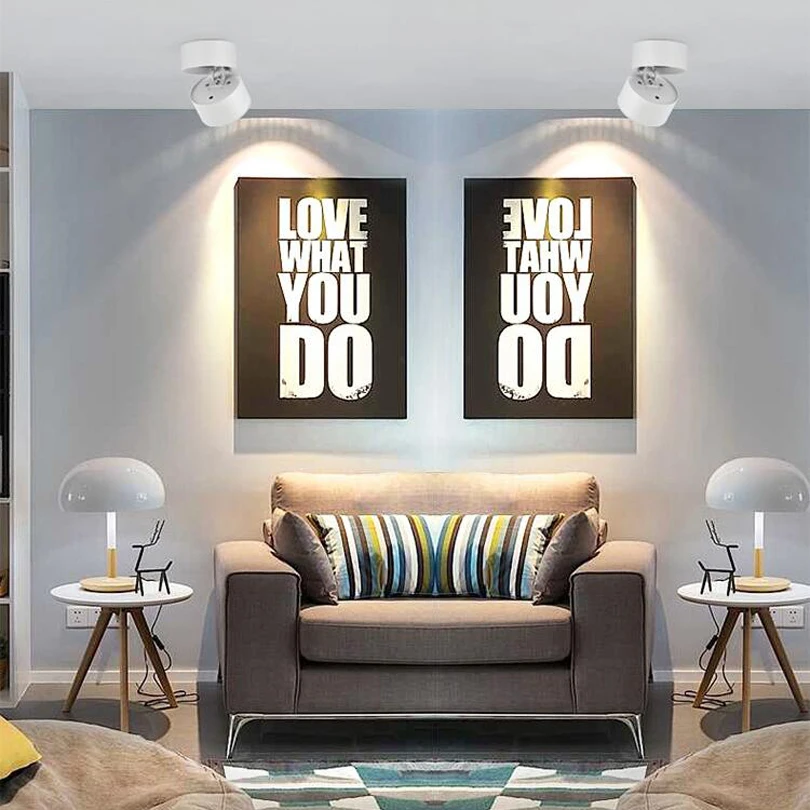 Surface Mounted Mini Embedded  Dimmable COB LED Downlights 5W 7W 360 degree rotation LED Ceiling Lamp Spot Light Downlight