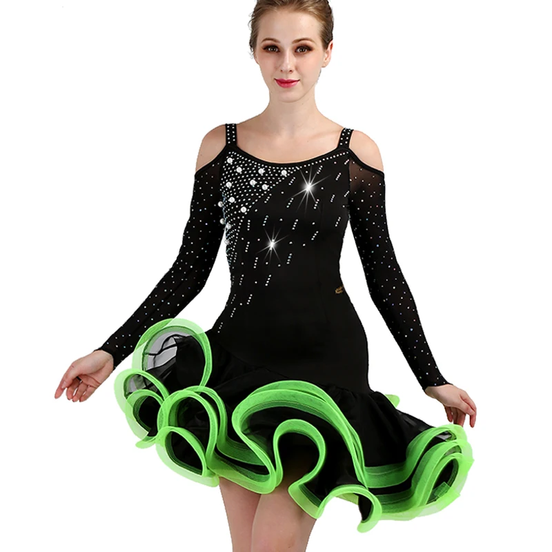 

Latin Dance Dress Women Salsa Costumes Cha Salsa Clothes For Women Latin Practice Wear lq082