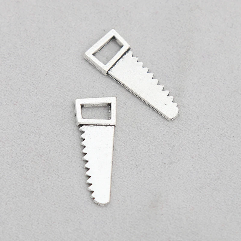 RAINXTAR Fashion Alloy Saw Charms Hardware Tool Charms For Father's Day 9*23mm 20pcs AAC1119